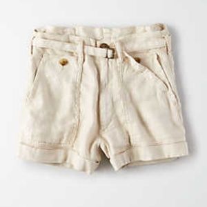 American Eagle High Rise Linen Safari Short